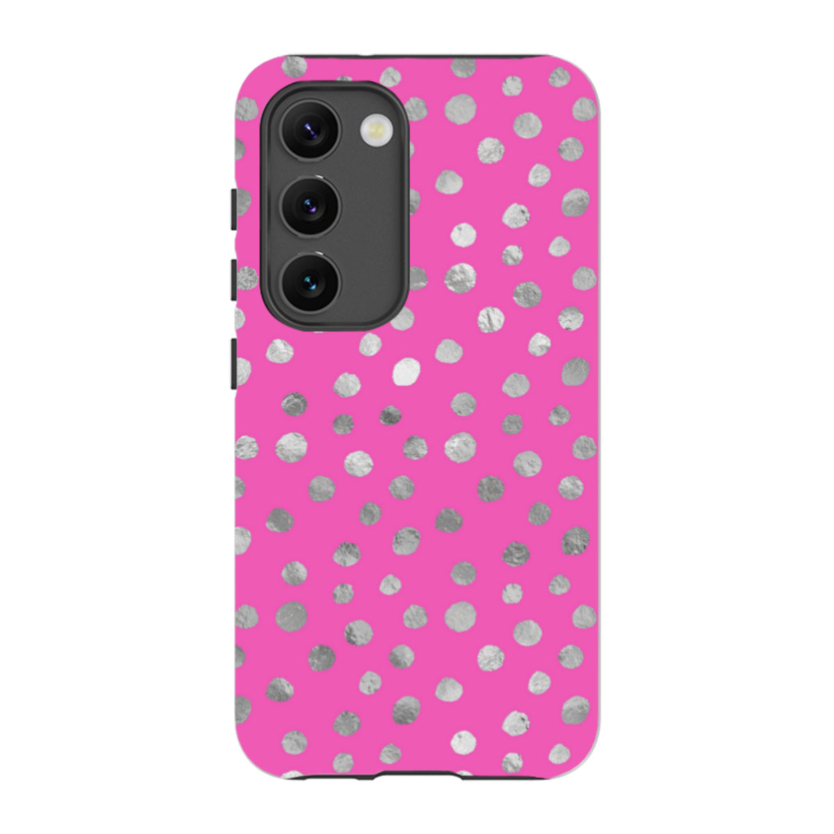 Samsung Tough Case - Pink and Silver Dots