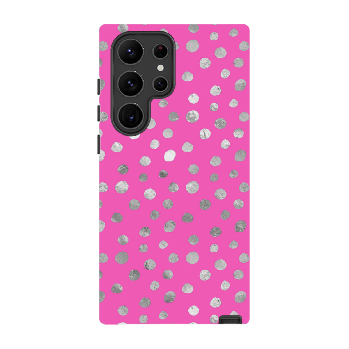 Samsung Tough Case - Pink and Silver Dots