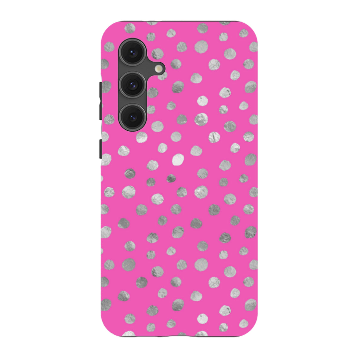 Samsung Tough Case - Pink and Silver Dots