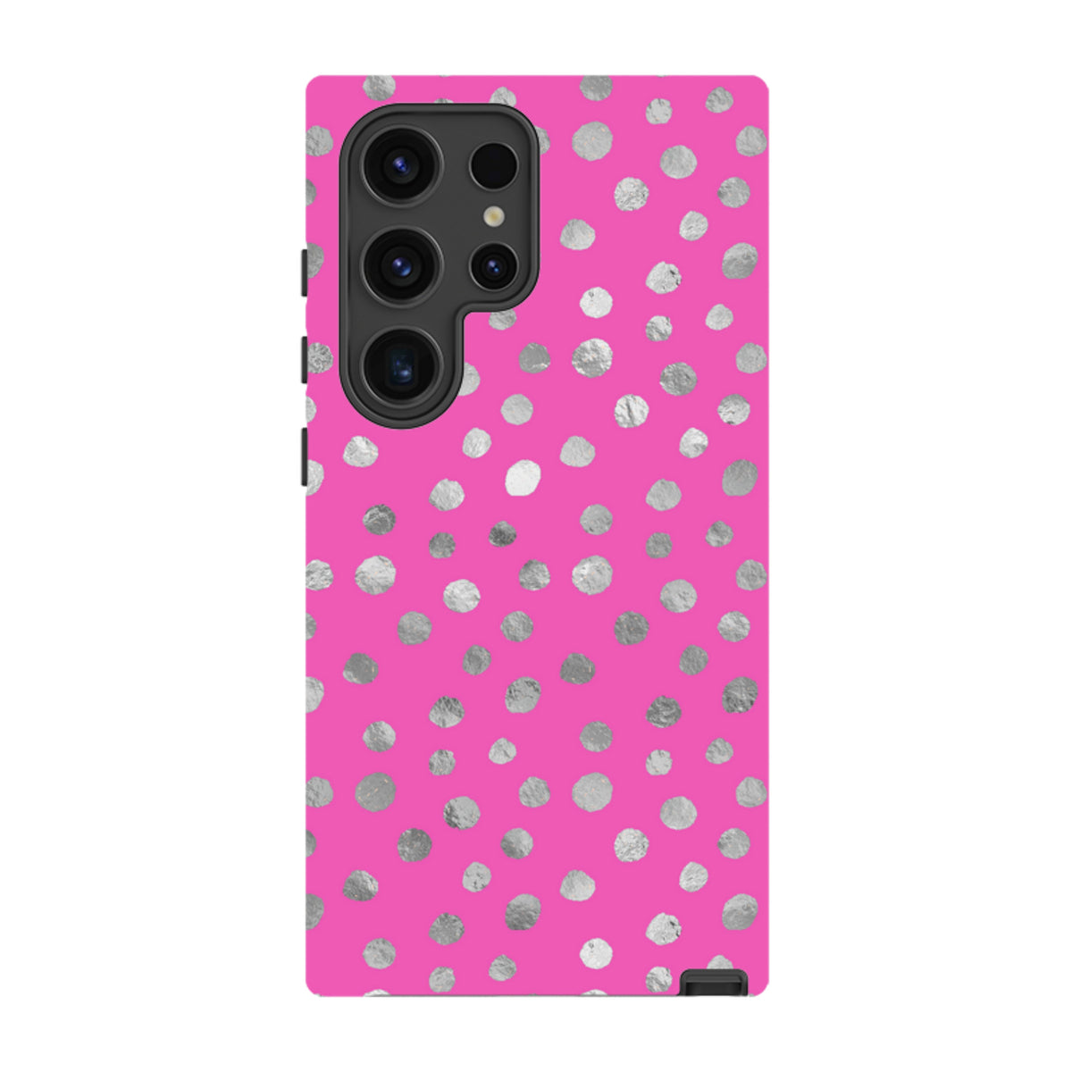 Samsung Tough Case - Pink and Silver Dots