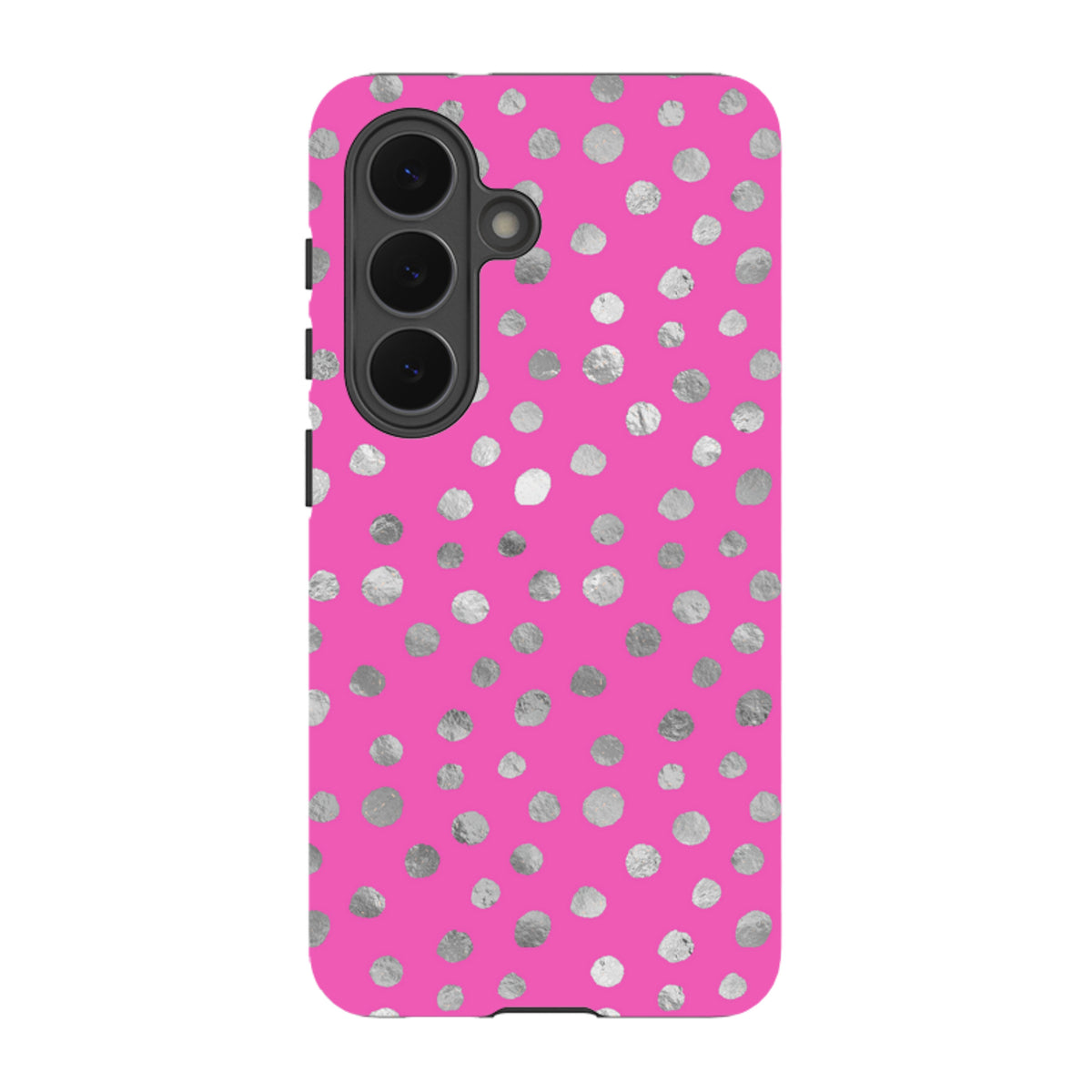 Samsung Tough Case - Pink and Silver Dots