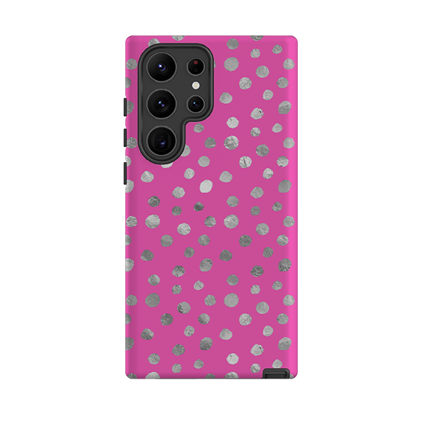 Samsung Tough Case - Pink and Silver Dots