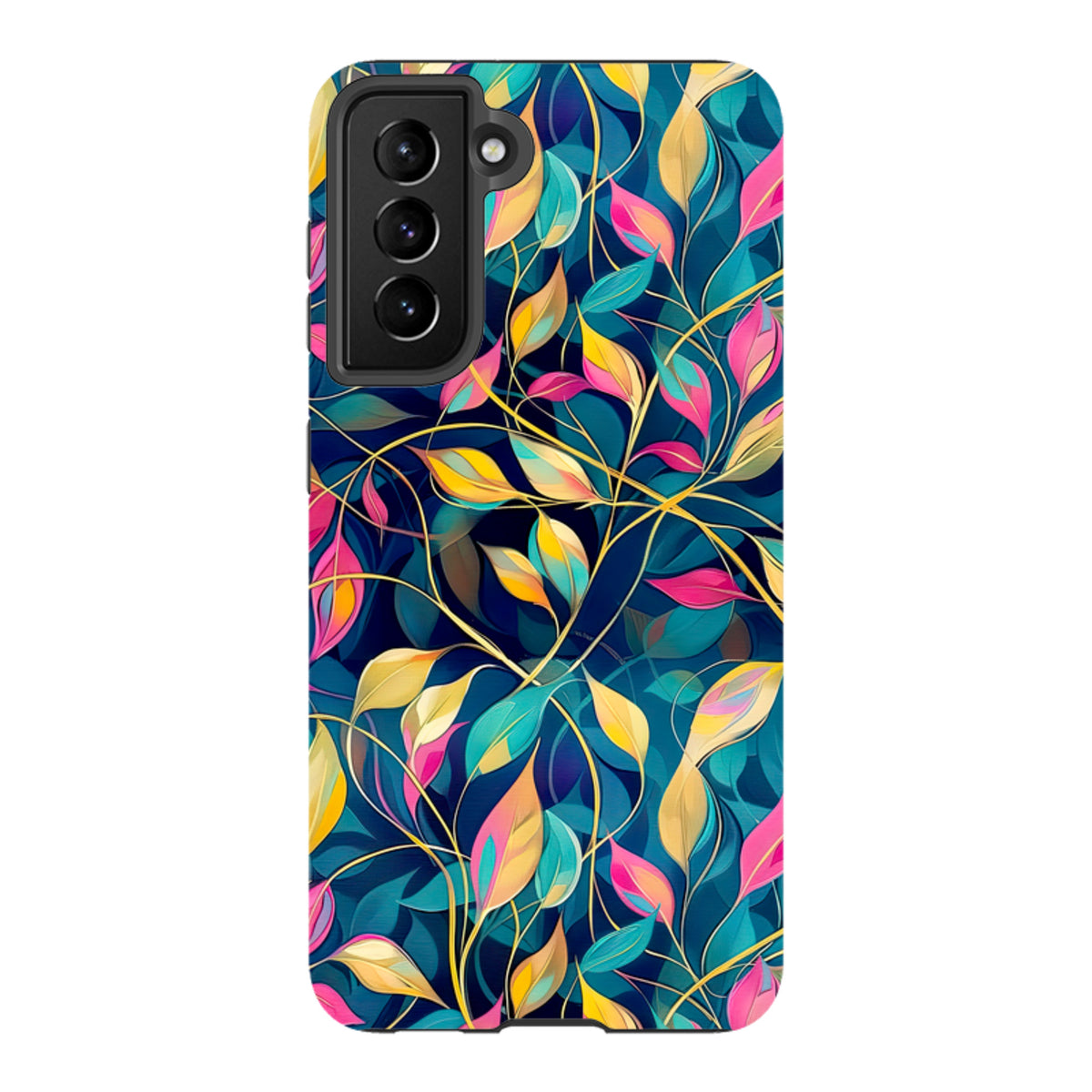 Samsung Tough Case - Pink and Teal Leaves