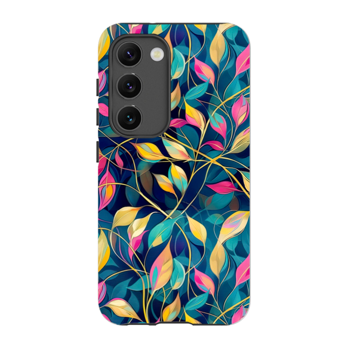 Samsung Tough Case - Pink and Teal Leaves