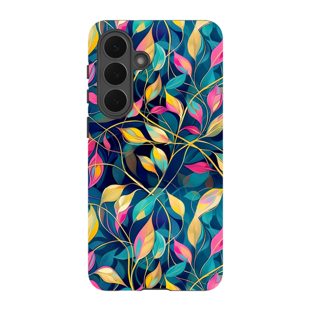 Samsung Tough Case - Pink and Teal Leaves