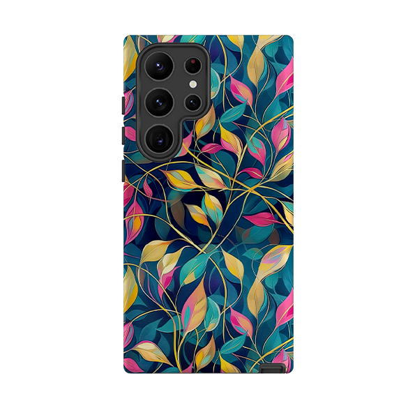Samsung Tough Case - Pink and Teal Leaves