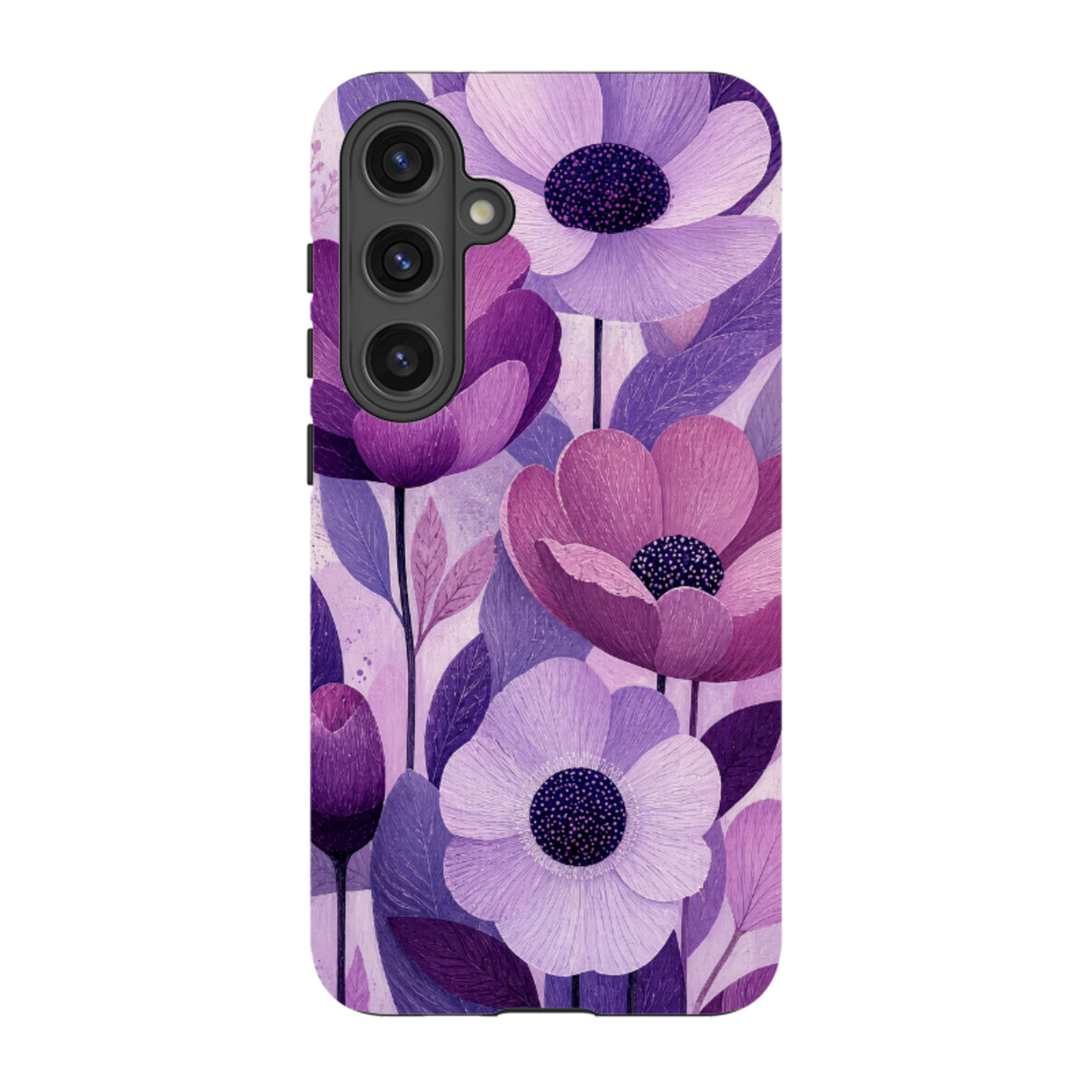 Samsung Tough Case - Lila Holzmaserung Blumenmuster