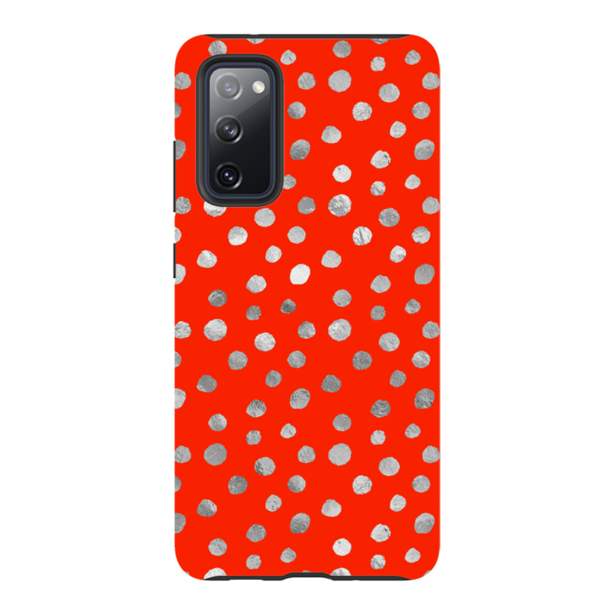 Samsung Tough Case - Red and Silver Dots
