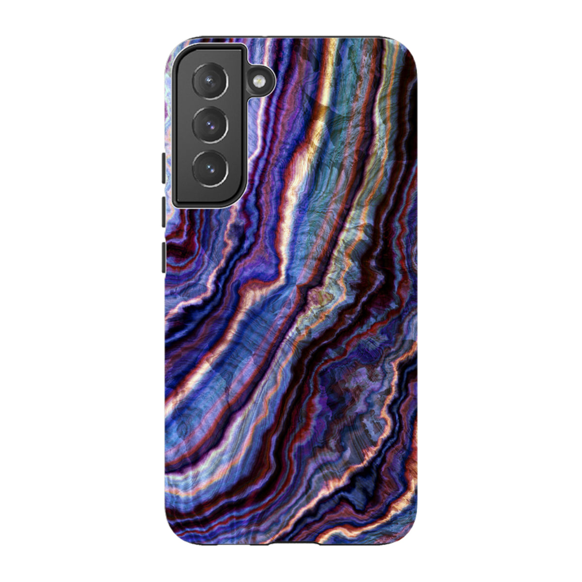 Samsung Tough Case in Royal Agate featuring a vibrant purple and blue marbled design with a durable dual-layer finish.