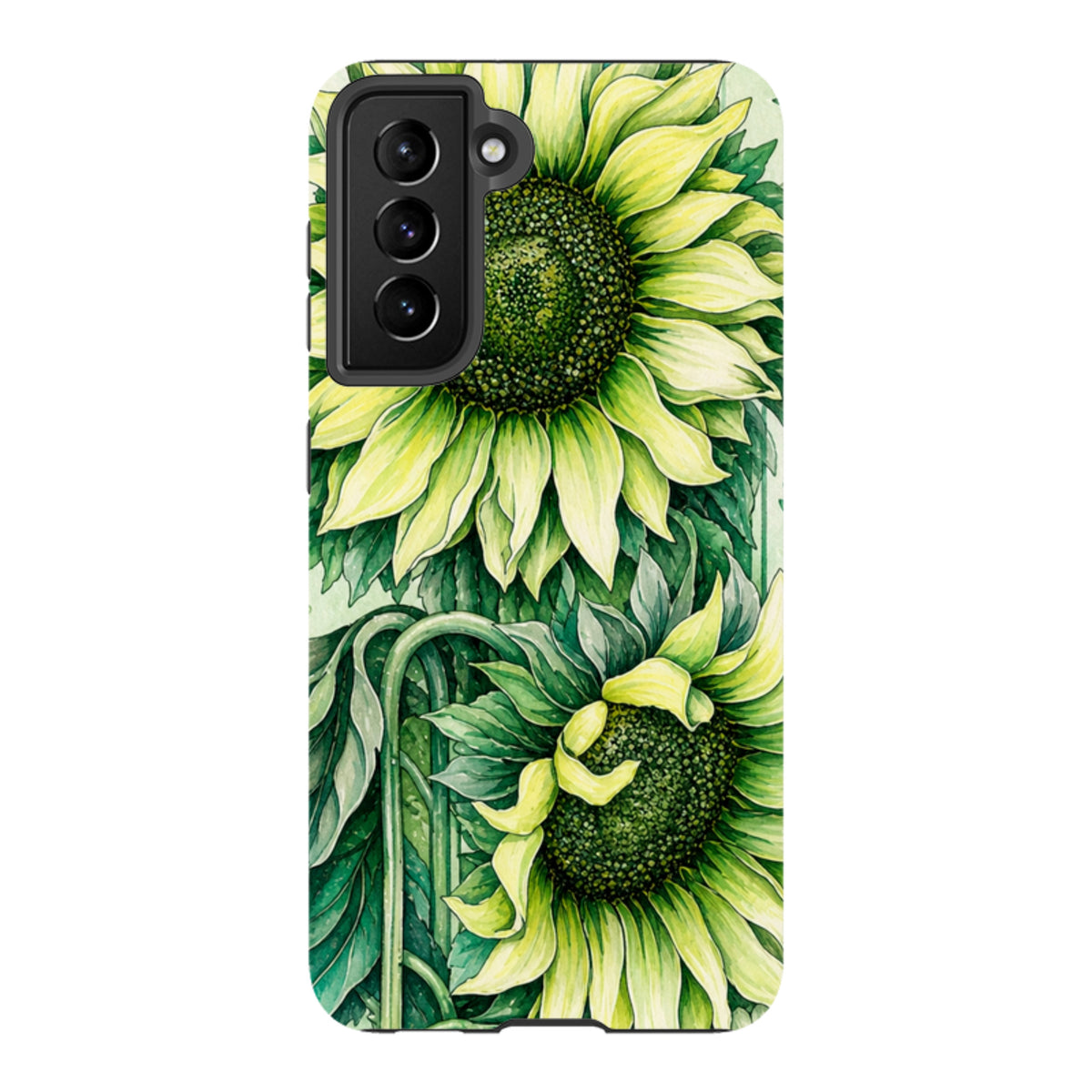 Samsung Tough Case - Sage Green Sunflower