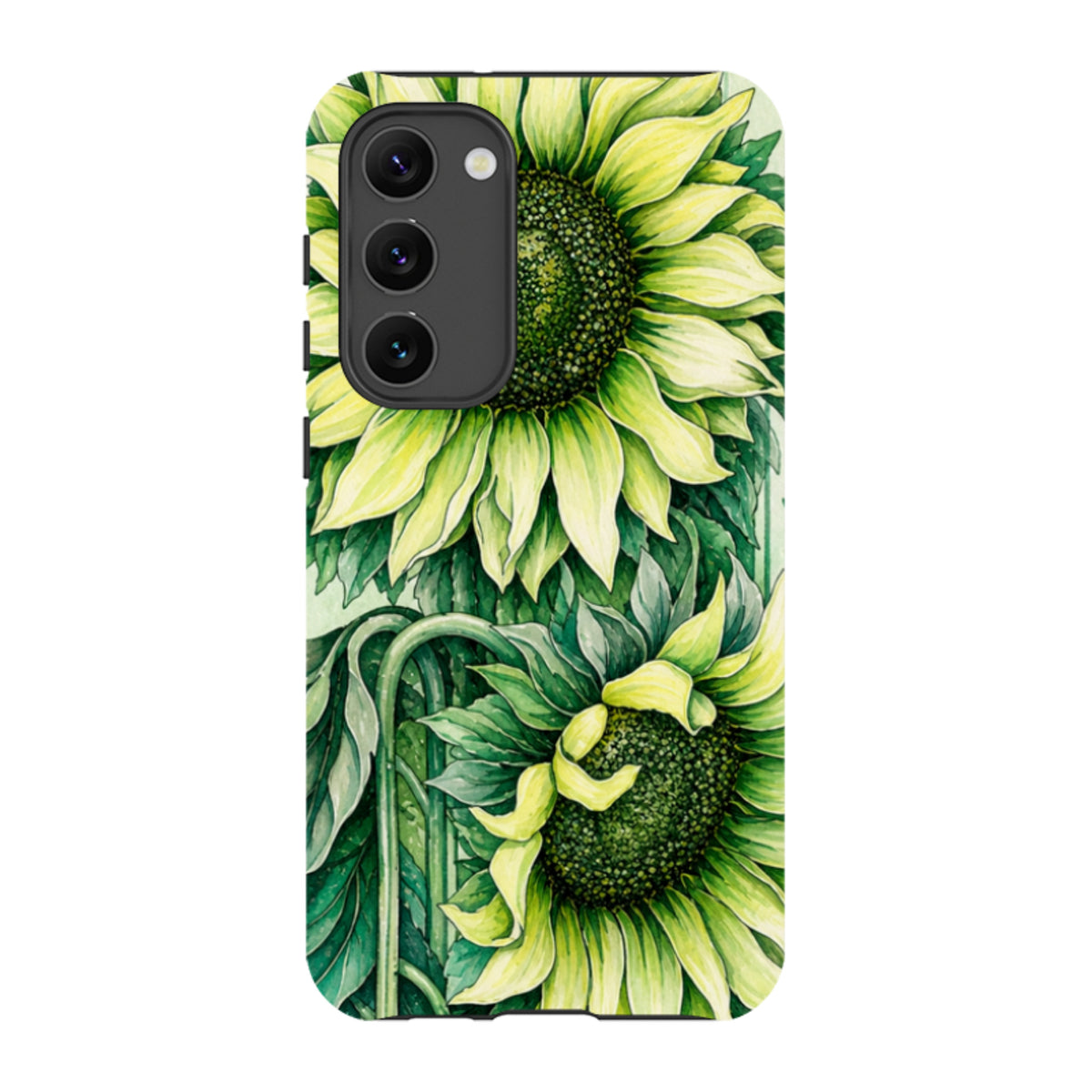 Samsung Tough Case - Sage Green Sunflower