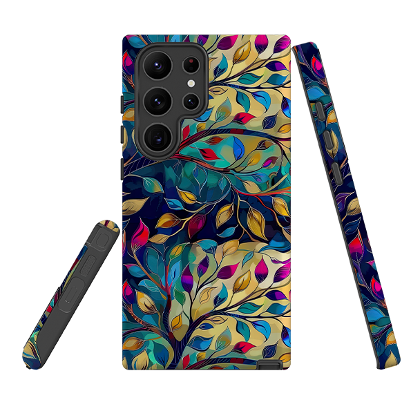 Samsung Tough Case - Teal Leaves