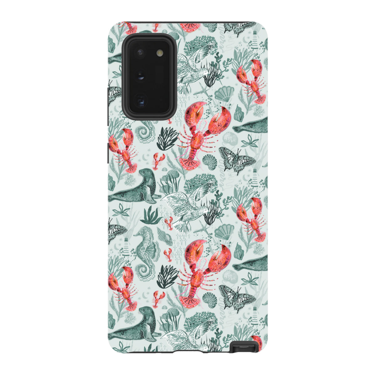 Samsung Tough  Case - Teal Seals and Lovely Lobsters By Emma Frances Grant