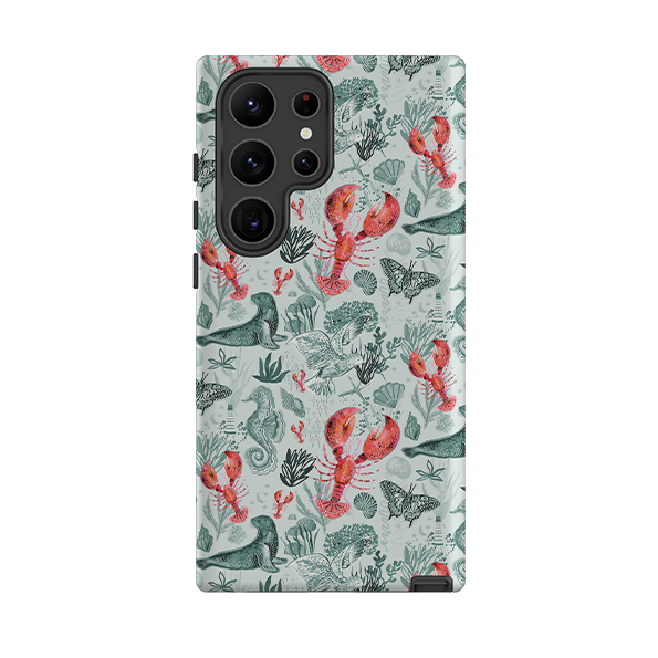 Samsung Tough  Case - Teal Seals and Lovely Lobsters By Emma Frances Grant