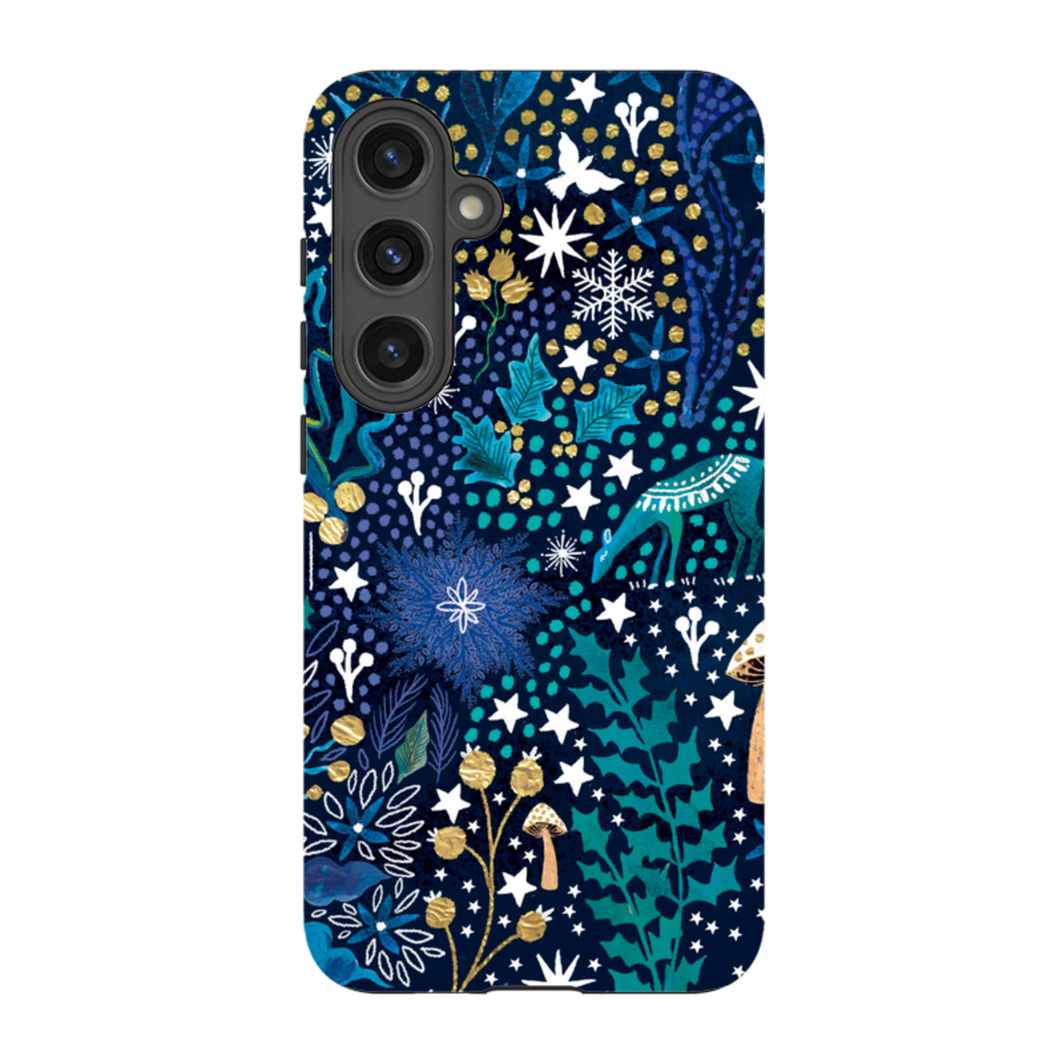 Samsung Tough Case - Winter Flowers Teal By Emma Frances Grant