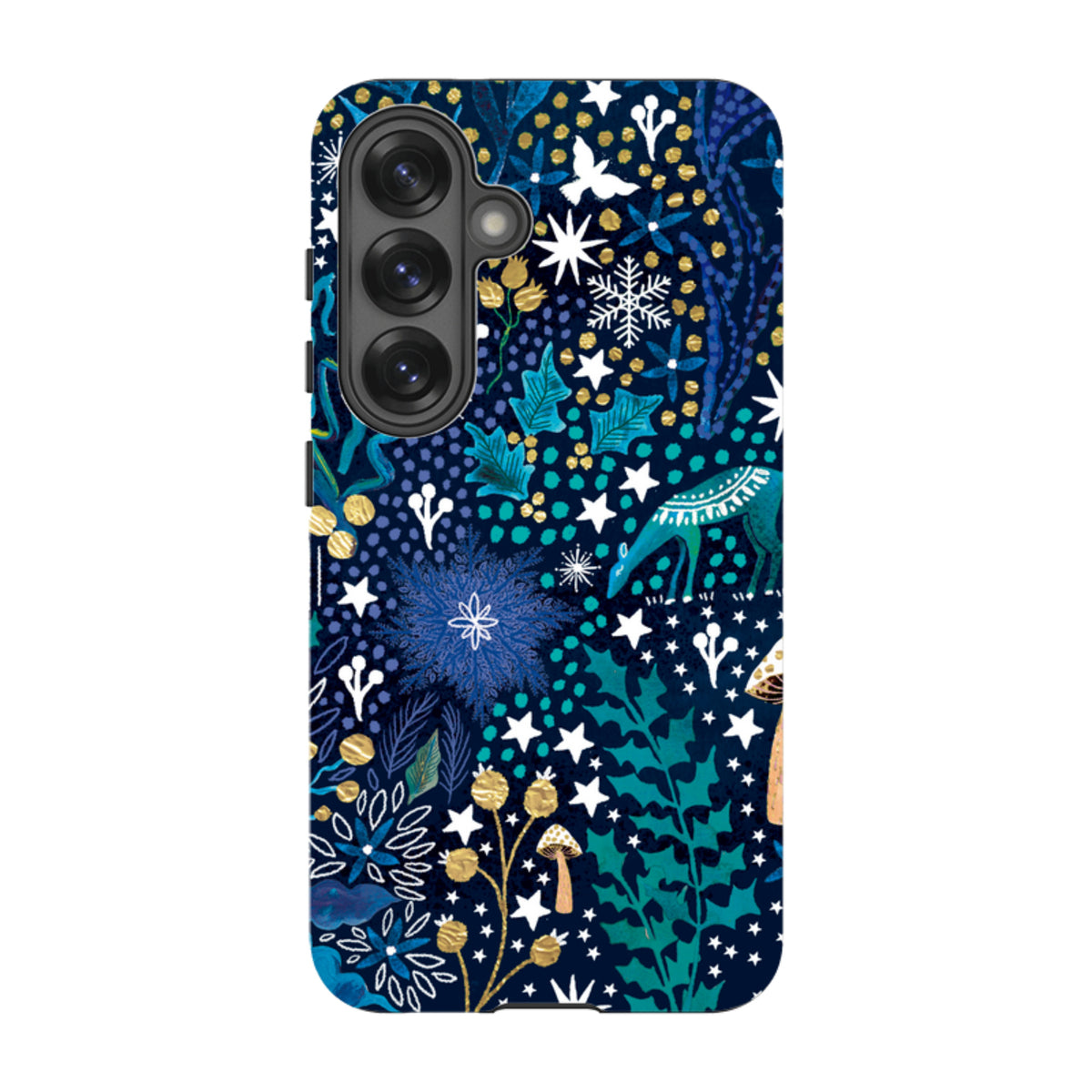 Samsung Tough Case - Winter Flowers Teal By Emma Frances Grant
