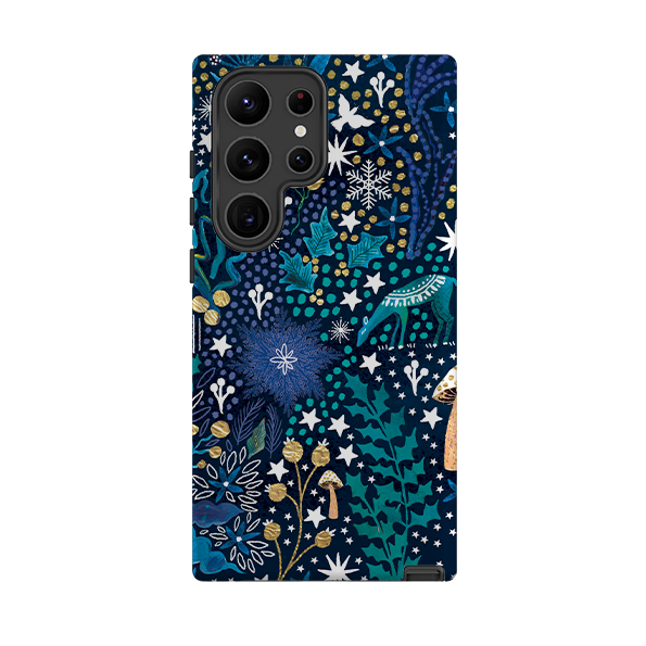 Samsung Tough Case - Winter Flowers Teal By Emma Frances Grant