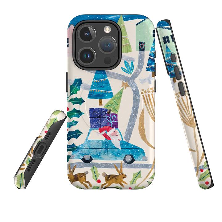 iPhone MagSafe Tough Case - Santa Driving Home By Tracey English