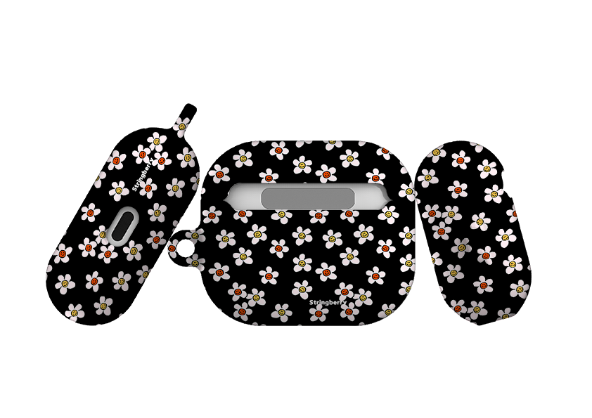 Smiley Black Airpod Case Gen 3