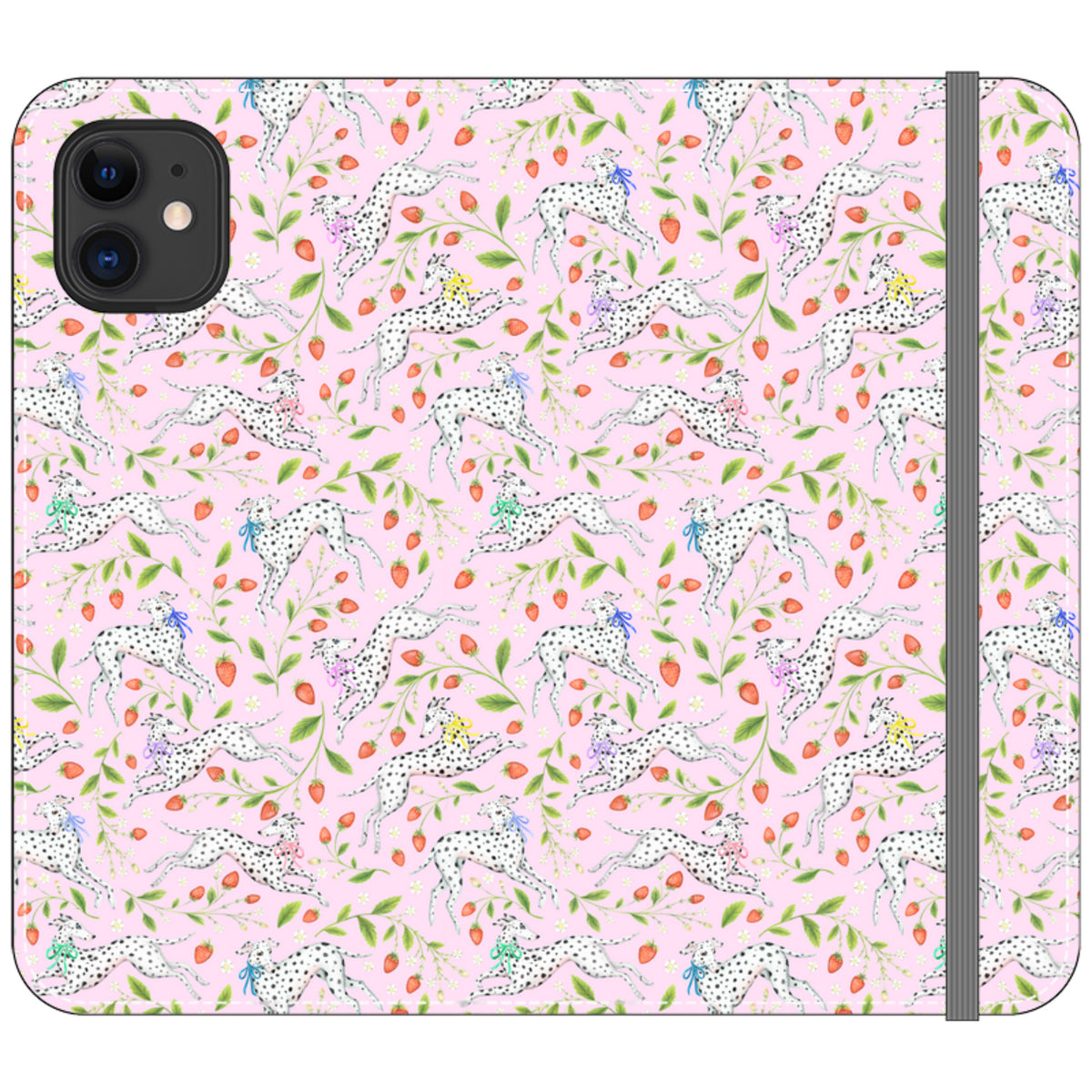 Spots and Strawbs Wallet Case By Catherine Rowe