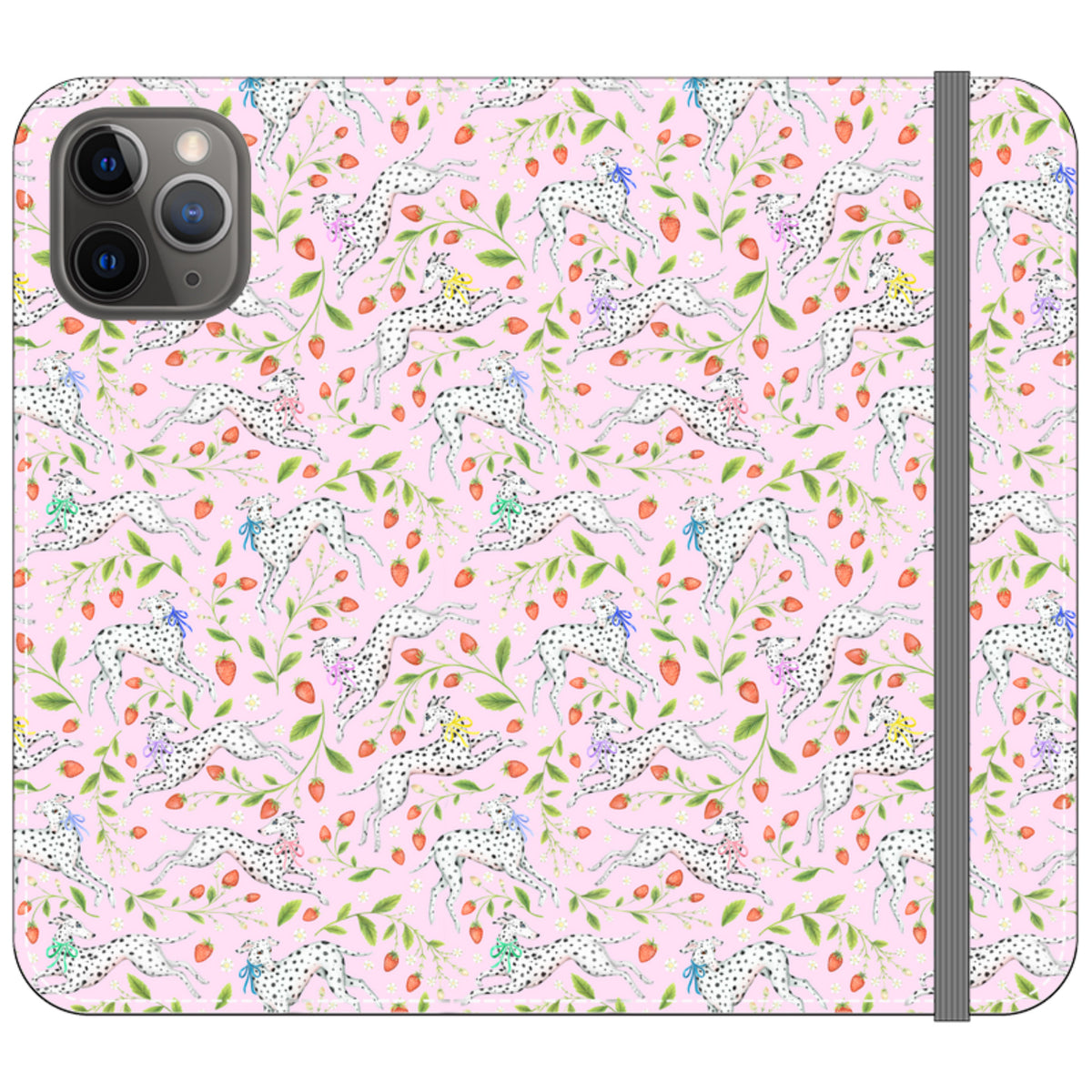 Spots and Strawbs Wallet Case By Catherine Rowe