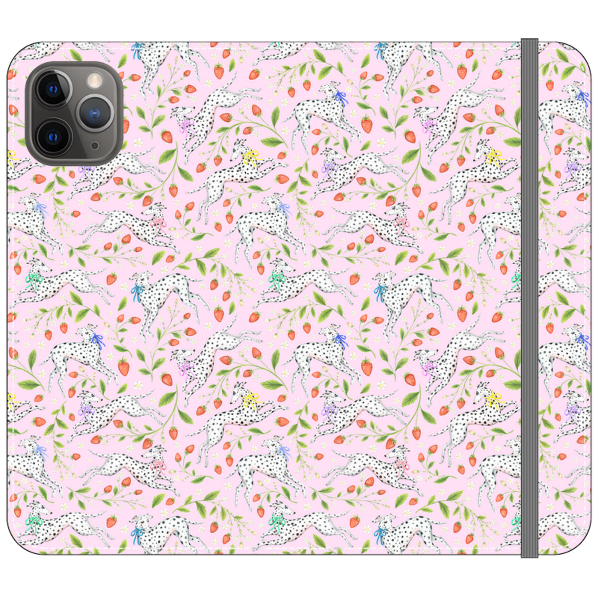 Spots and Strawbs Wallet Case By Catherine Rowe