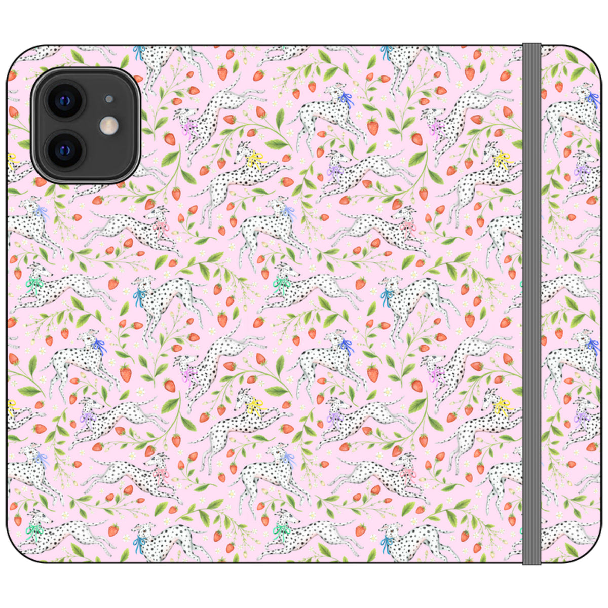 Spots and Strawbs Wallet Case By Catherine Rowe