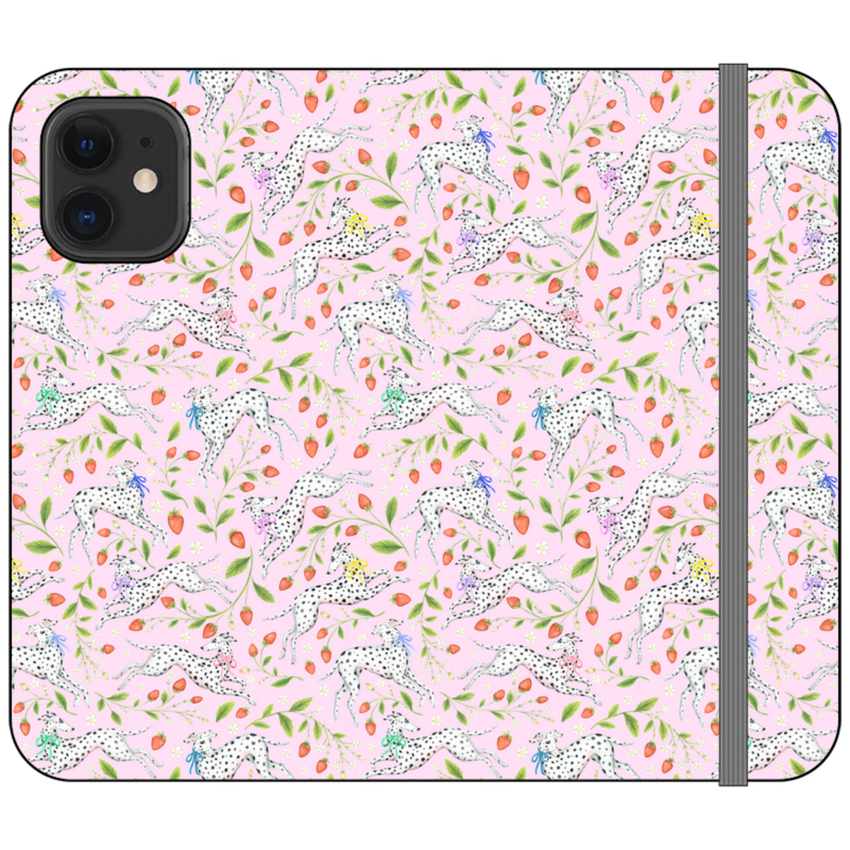 Spots and Strawbs Wallet Case By Catherine Rowe