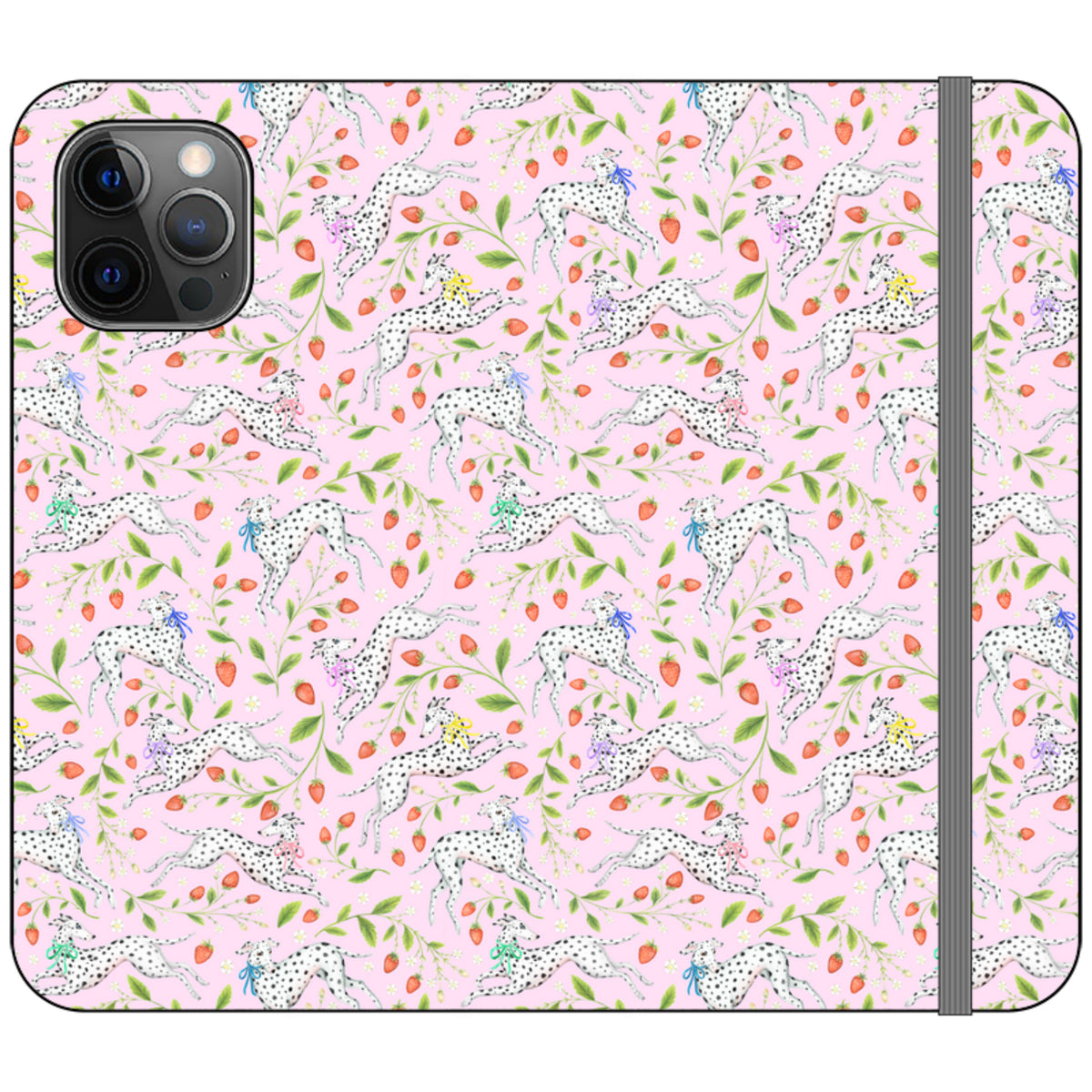 Spots and Strawbs Wallet Case By Catherine Rowe
