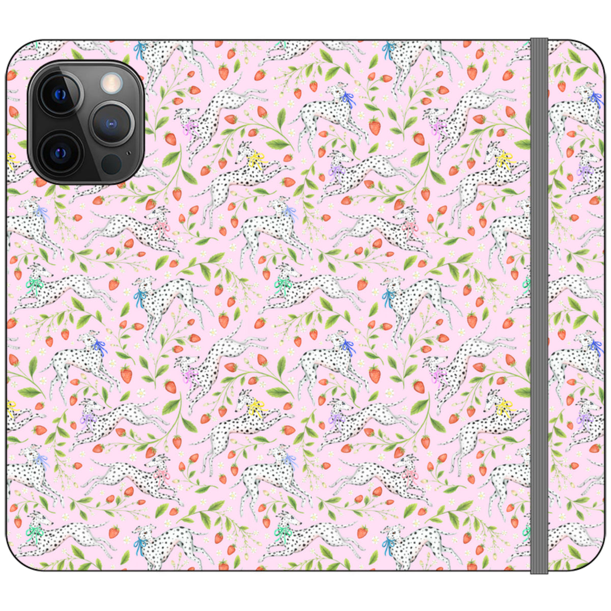 Spots and Strawbs Wallet Case By Catherine Rowe