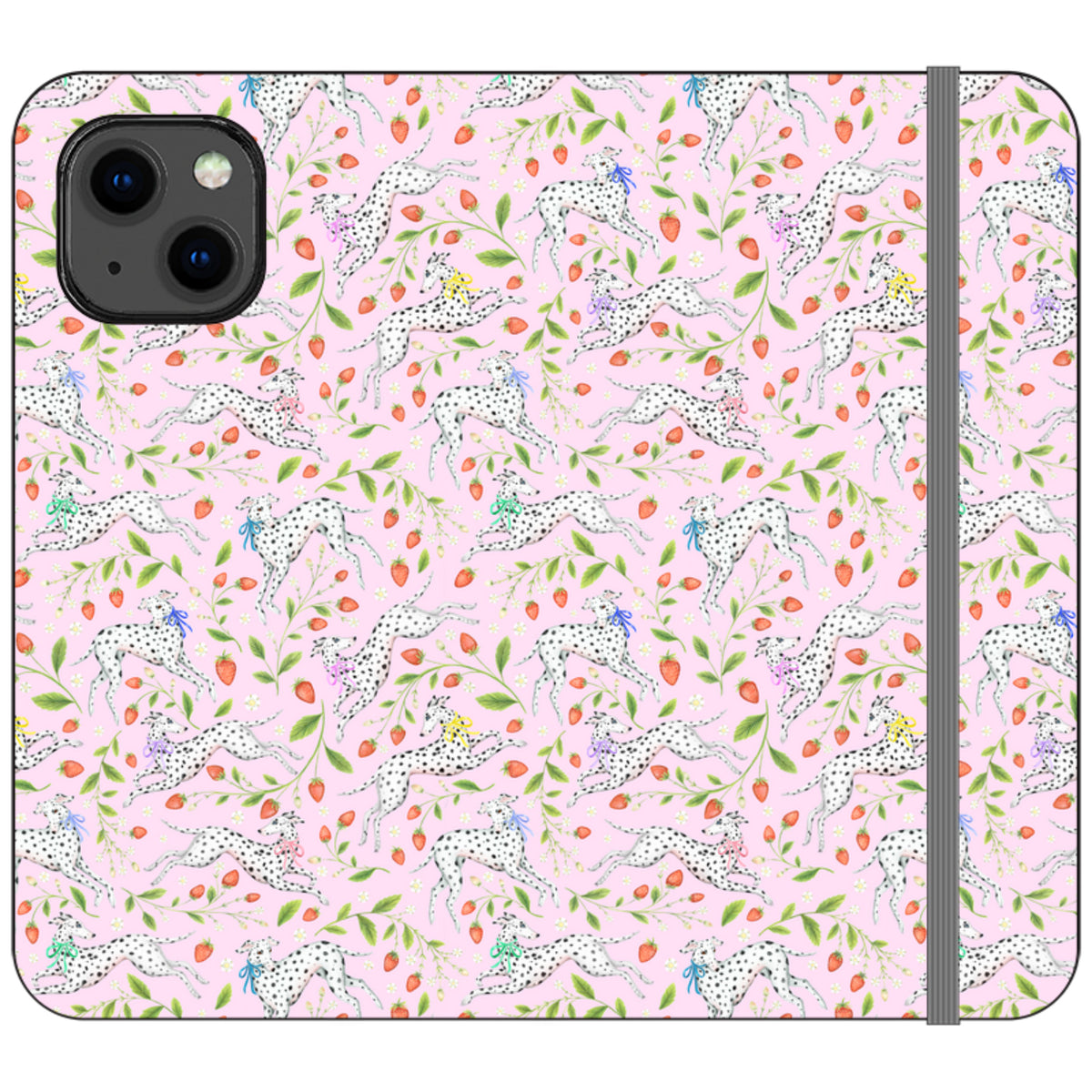 Spots and Strawbs Wallet Case By Catherine Rowe