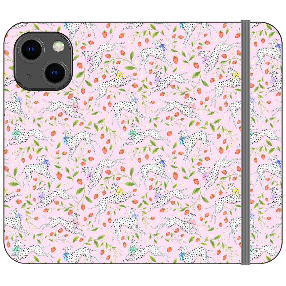 Spots and Strawbs Wallet Case By Catherine Rowe