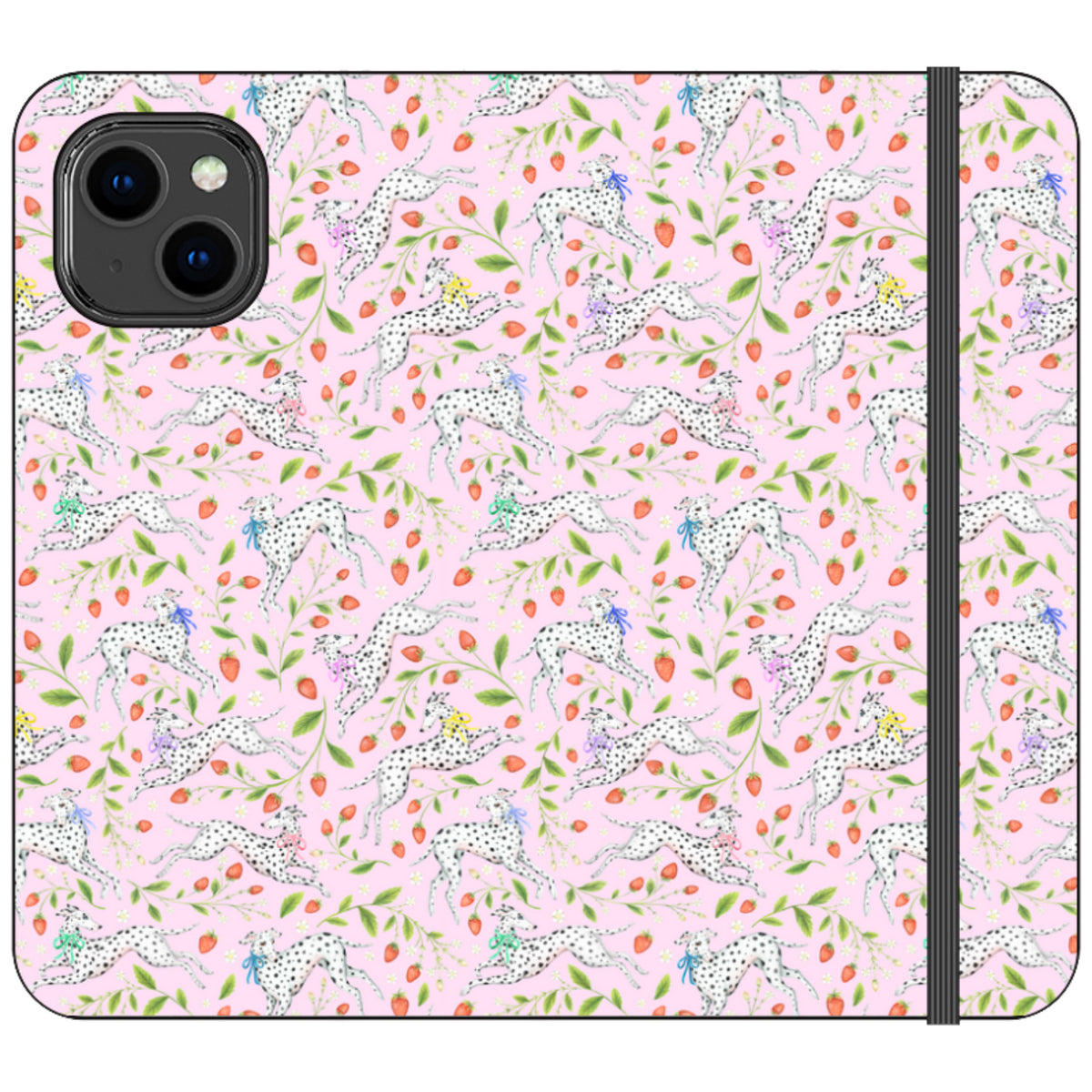 Spots and Strawbs Wallet Case By Catherine Rowe