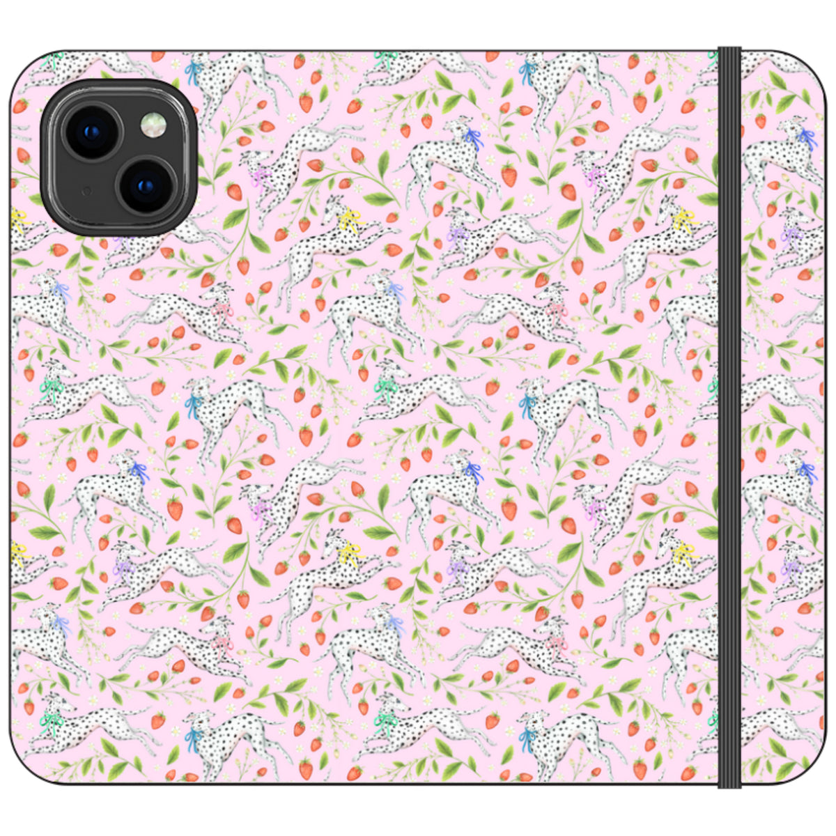 Spots and Strawbs Wallet Case By Catherine Rowe