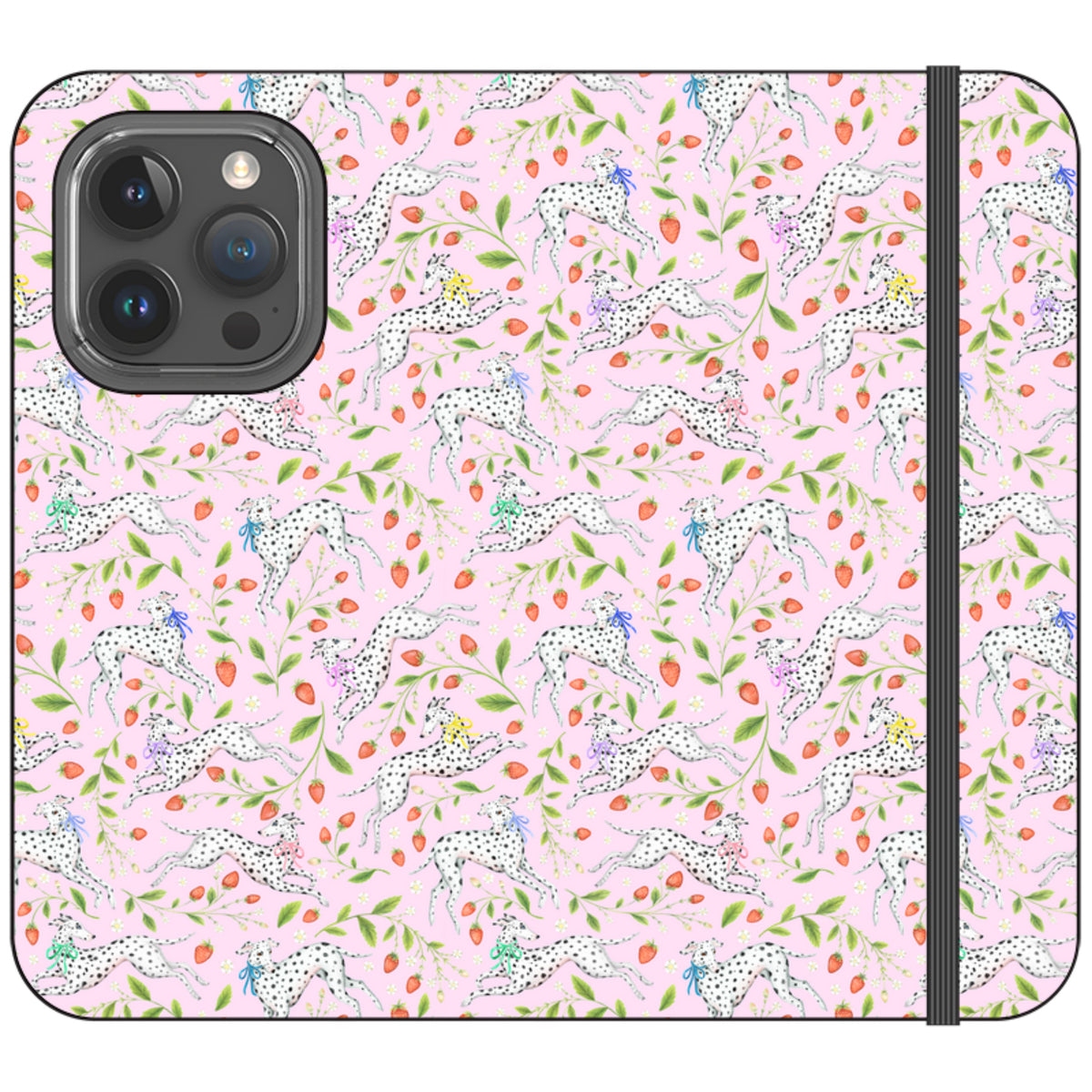 Spots and Strawbs Wallet Case By Catherine Rowe