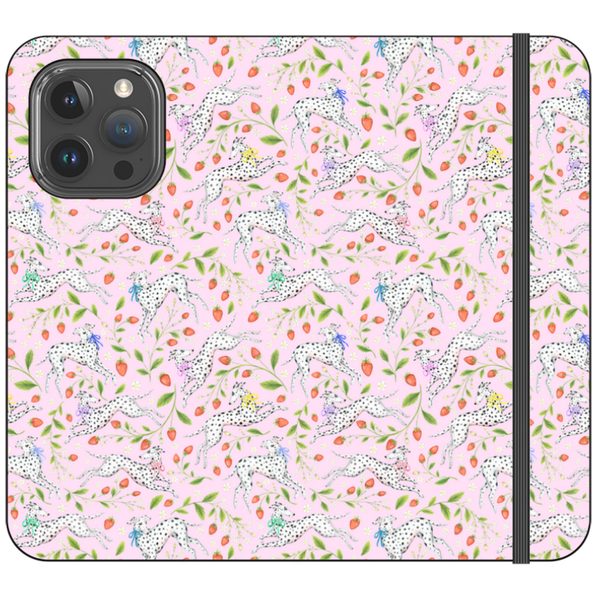 Spots and Strawbs Wallet Case By Catherine Rowe