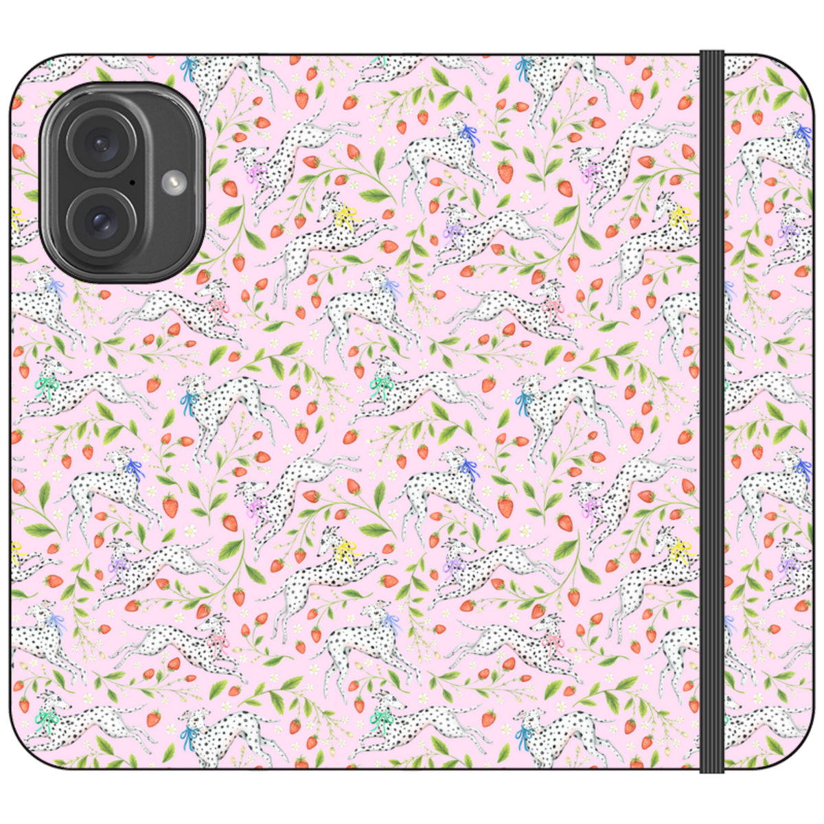 Spots and Strawbs Wallet Case By Catherine Rowe