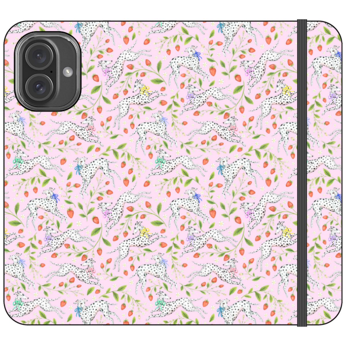 Spots and Strawbs Wallet Case By Catherine Rowe