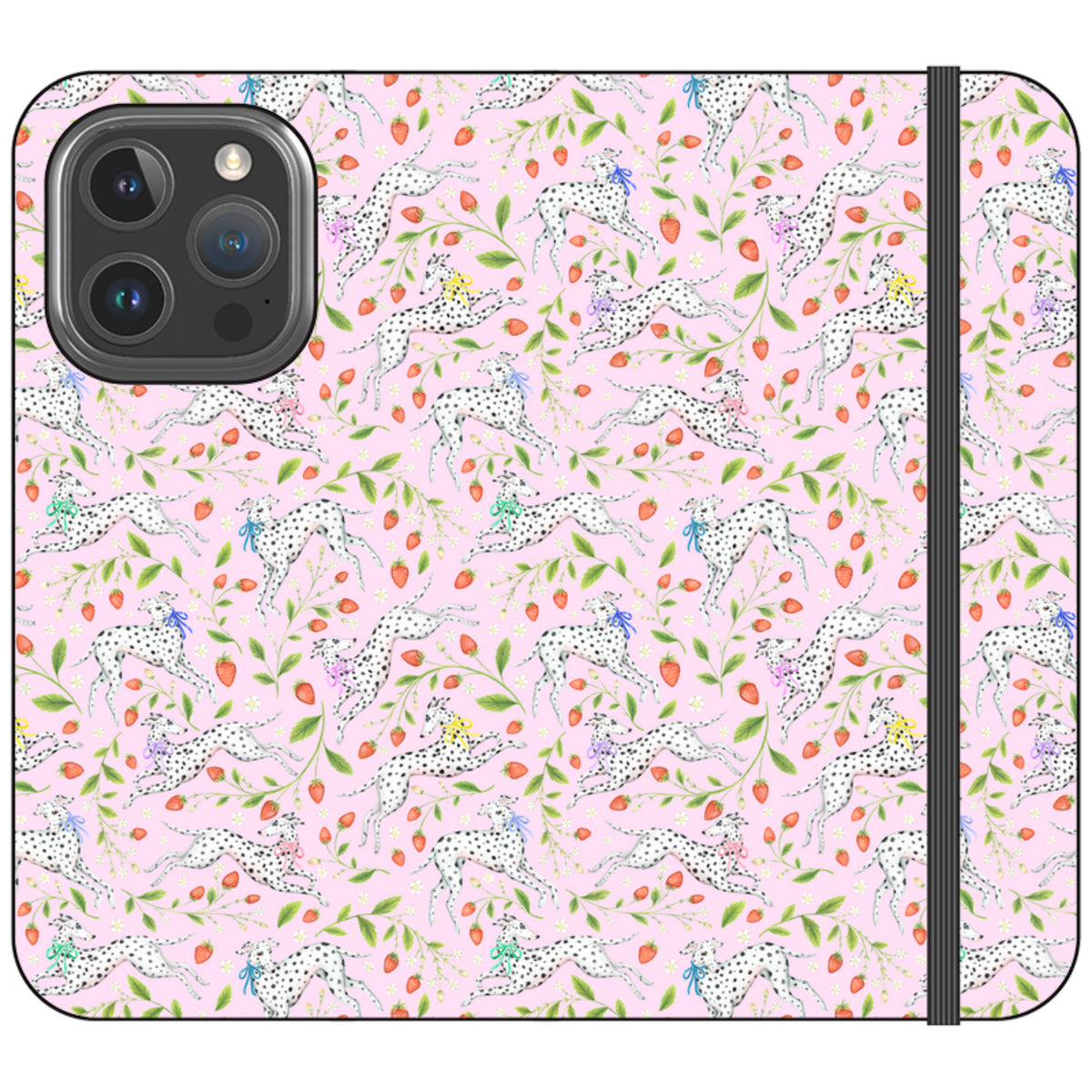 Spots and Strawbs Wallet Case By Catherine Rowe
