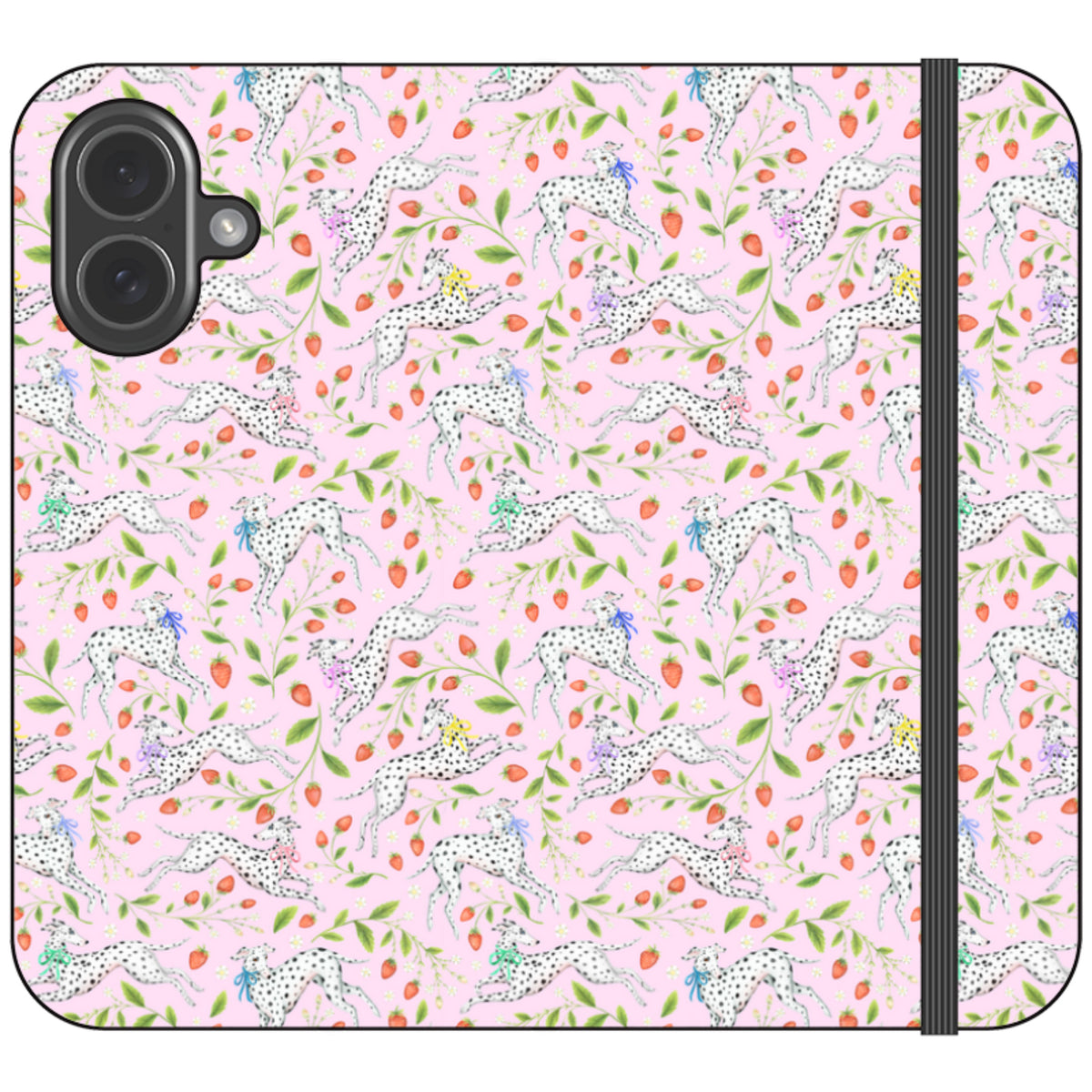 Spots and Strawbs Wallet Case By Catherine Rowe