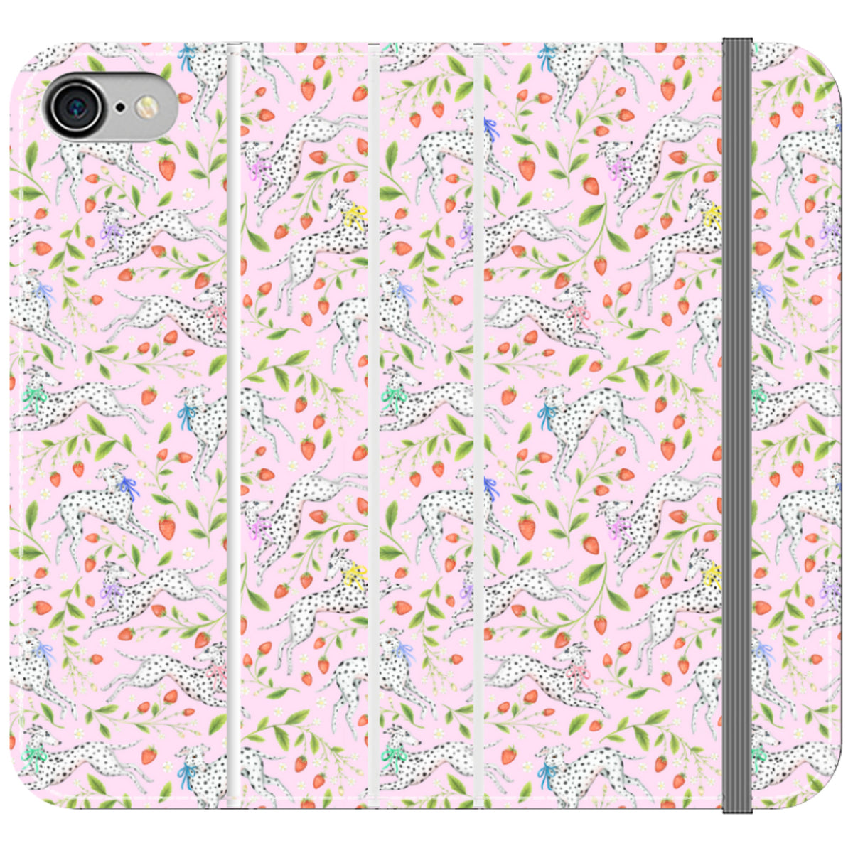 Spots and Strawbs Wallet Case By Catherine Rowe