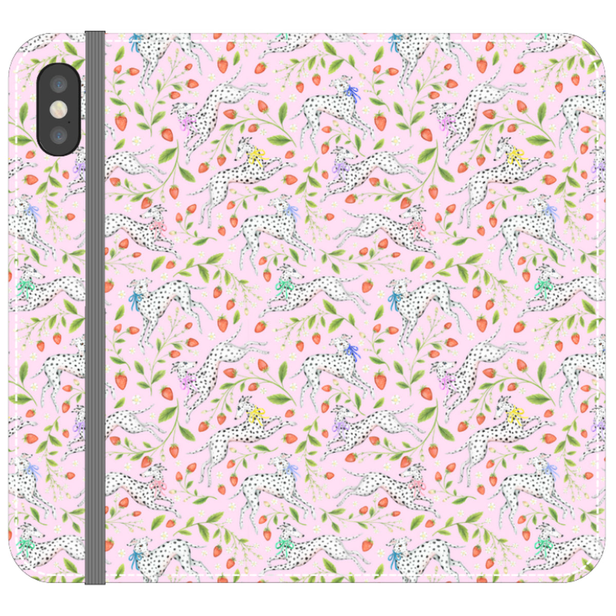Spots and Strawbs Wallet Case By Catherine Rowe