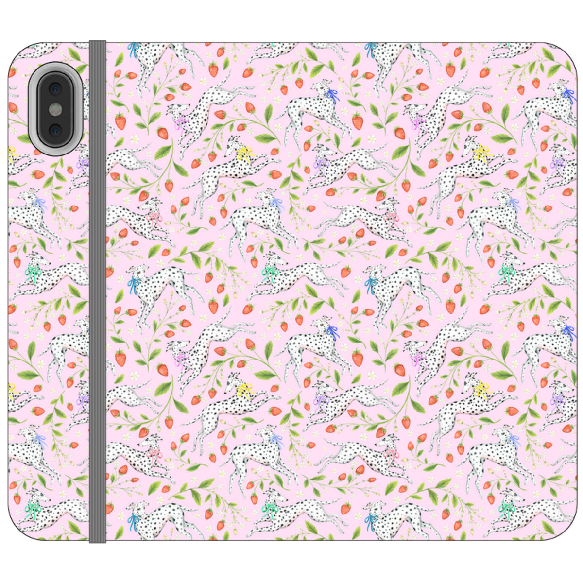 Spots and Strawbs Wallet Case By Catherine Rowe
