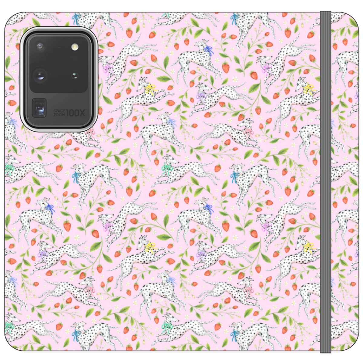 Spots and Strawbs Wallet Case By Catherine Rowe