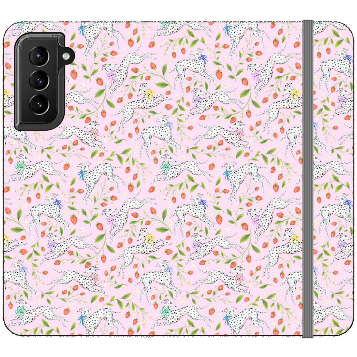 Spots and Strawbs Wallet Case By Catherine Rowe