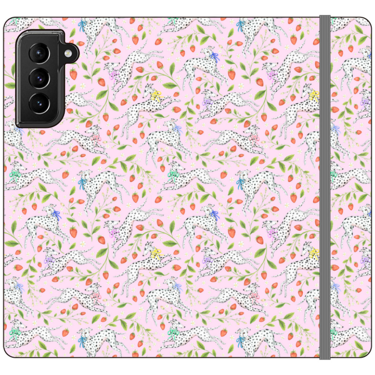 Spots and Strawbs Wallet Case By Catherine Rowe
