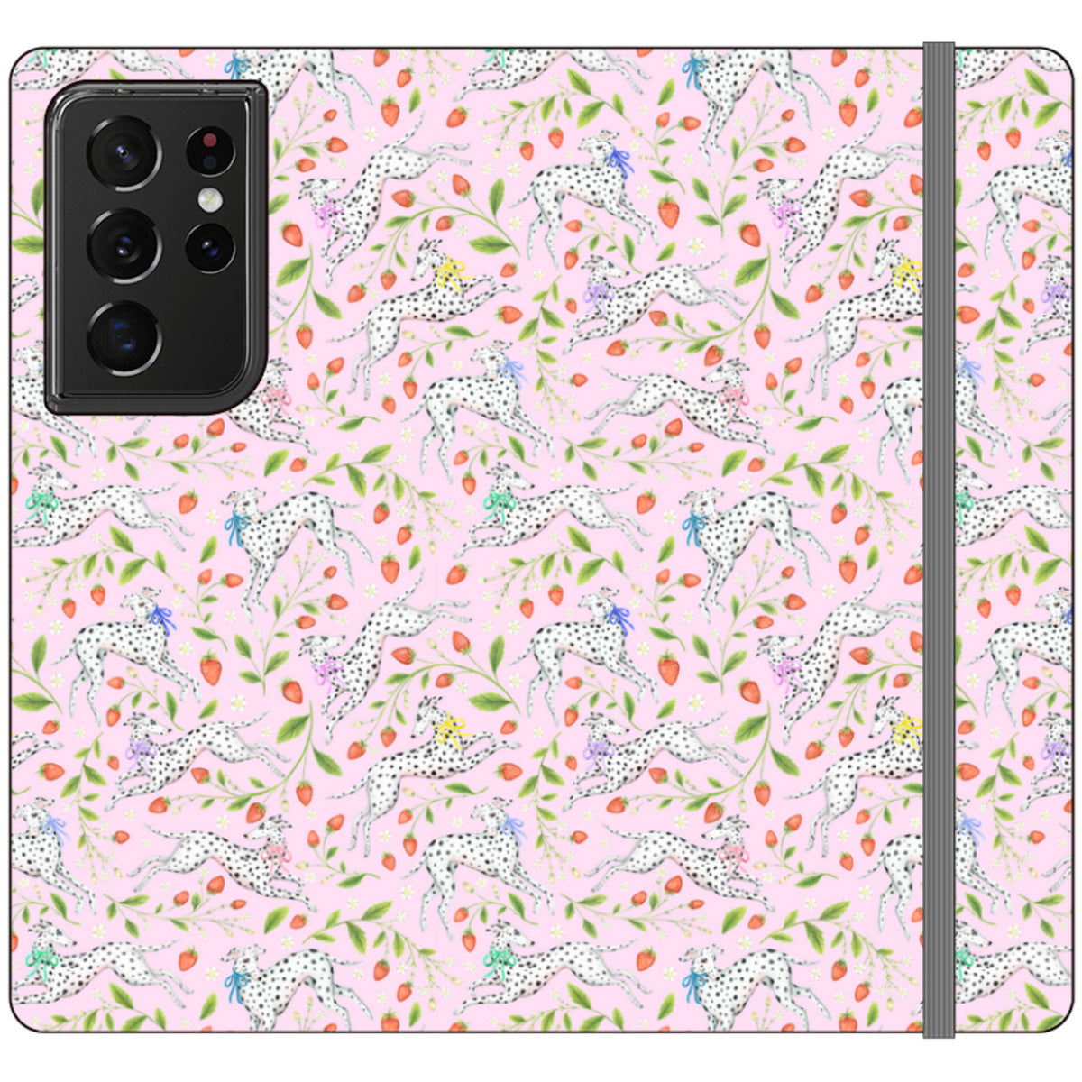 Spots and Strawbs Wallet Case By Catherine Rowe