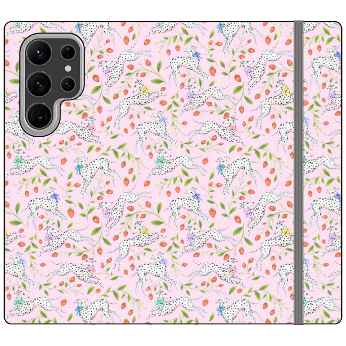 Spots and Strawbs Wallet Case By Catherine Rowe