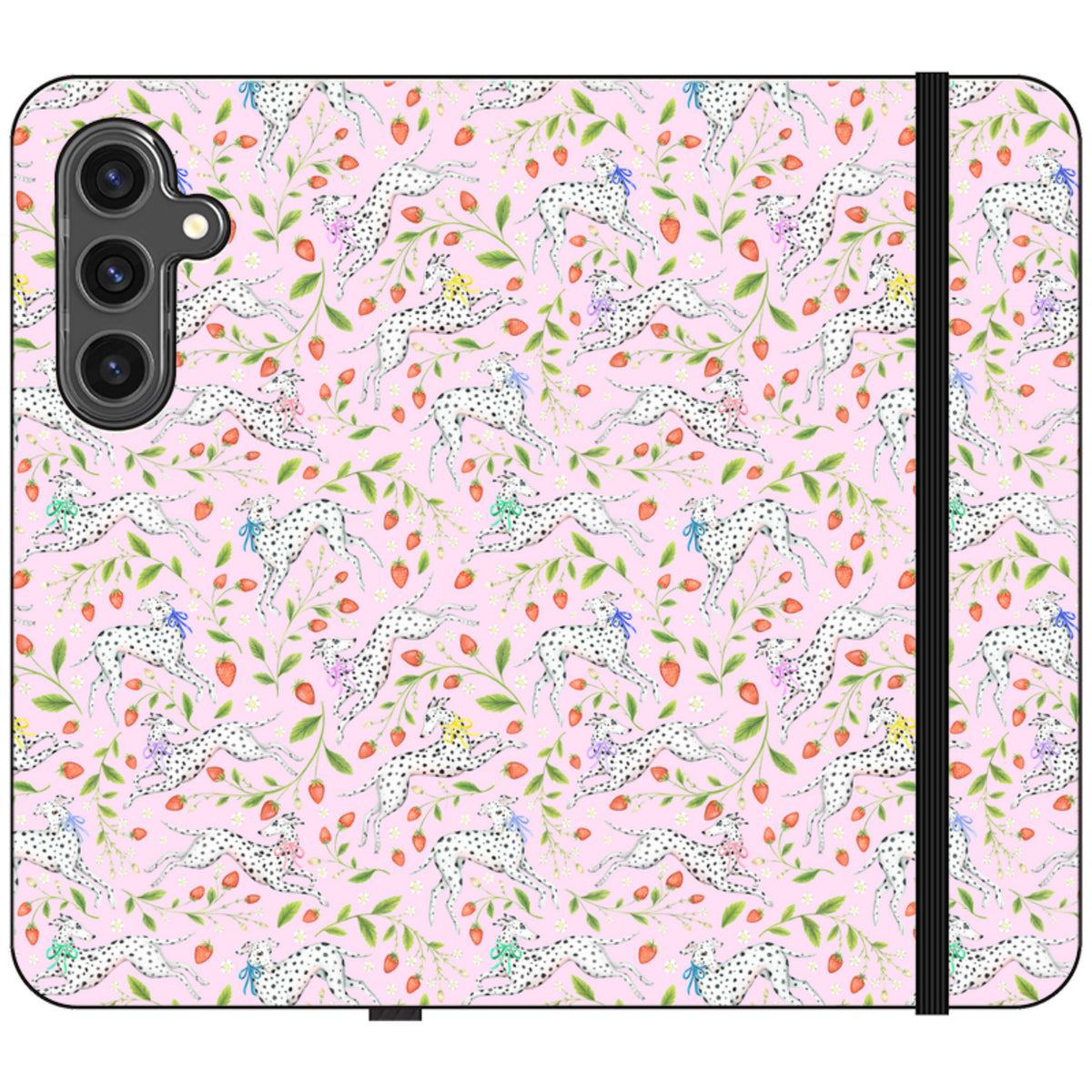 Spots and Strawbs Wallet Case By Catherine Rowe
