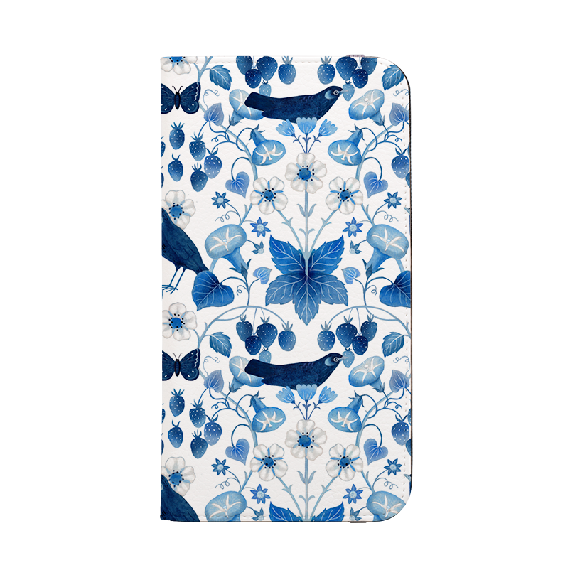 Strawberry Blue Wallet Case By Bex Parkin